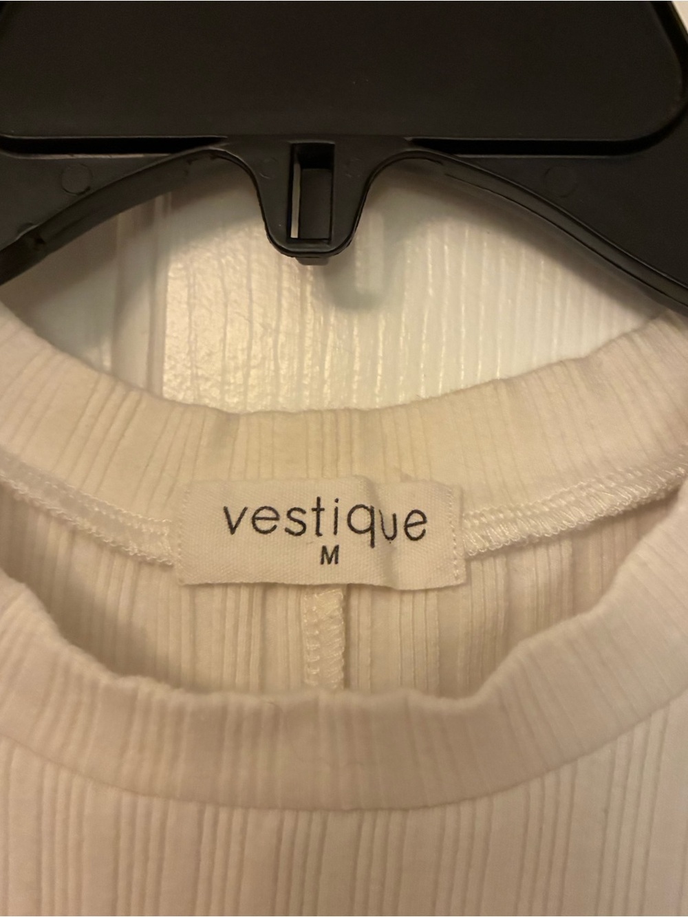 vestique Cream Ribbed Ruffle Sleeve Tank - Picture 2 of 3